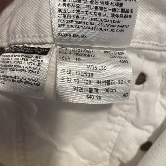 Levi's 501 XX White Button Fly Straight Leg Denim Jeans Mens Size 36x30 Mexico - Picture 11 of 13